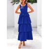 imagePRETTYGARDEN Womens Summer Sleeveless Midi Dress Scoop Neck Tank Top Smocked A Line Tiered Beach Flowy Long DressesRoyal Blue