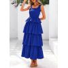 imagePRETTYGARDEN Womens Summer Sleeveless Midi Dress Scoop Neck Tank Top Smocked A Line Tiered Beach Flowy Long DressesRoyal Blue