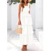 imagePRETTYGARDEN Womens Summer Sleeveless Midi Dress Scoop Neck Tank Top Smocked A Line Tiered Beach Flowy Long DressesWhite