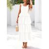 imagePRETTYGARDEN Womens Summer Sleeveless Midi Dress Scoop Neck Tank Top Smocked A Line Tiered Beach Flowy Long DressesWhite