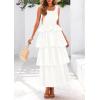 imagePRETTYGARDEN Womens Summer Sleeveless Midi Dress Scoop Neck Tank Top Smocked A Line Tiered Beach Flowy Long DressesWhite