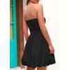 imagePRETTYGARDEN Womens Tube Top Dress 2025 Summer Casual Smocked A Line Sundress Trendy Strapless Bubble Short Mini DressesBlack