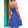 imagePRETTYGARDEN Womens Tube Top Dress 2025 Summer Casual Smocked A Line Sundress Trendy Strapless Bubble Short Mini DressesBlue