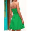 imagePRETTYGARDEN Womens Tube Top Dress 2025 Summer Casual Smocked A Line Sundress Trendy Strapless Bubble Short Mini DressesGreen