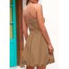 imagePRETTYGARDEN Womens Tube Top Dress 2025 Summer Casual Smocked A Line Sundress Trendy Strapless Bubble Short Mini DressesKhaki