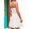 imagePRETTYGARDEN Womens Tube Top Dress 2025 Summer Casual Smocked A Line Sundress Trendy Strapless Bubble Short Mini DressesWhite