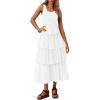 imagePRETTYGARDEN Womens Summer Sleeveless Midi Dress Scoop Neck Tank Top Smocked A Line Tiered Beach Flowy Long DressesWhite