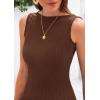 imagePRETTYGARDEN Summer Dresses for Women 2025 Sleeveless Bodycon Mini Sundress Casual Short Wedding Guest DressDark Khaki