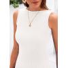 imagePRETTYGARDEN Summer Dresses for Women 2025 Sleeveless Bodycon Mini Sundress Casual Short Wedding Guest DressWhite