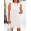 imagePRETTYGARDEN Summer Dresses for Women 2025 Sleeveless Bodycon Mini Sundress Casual Short Wedding Guest DressWhite