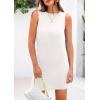 imagePRETTYGARDEN Summer Dresses for Women 2025 Sleeveless Bodycon Mini Sundress Casual Short Wedding Guest DressWhite