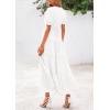 imagePRETTYGARDEN Womens 2025 Summer Midi Dress Short Sleeve V Neck Ruffle Tiered Flowy A Line Casual Beach Dress with PocketsWhite