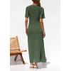 imagePRETTYGARDEN Womens Eyelet Cover Up Dress 2025 Summer Vacation Resort Maxi Dresses Beach Short Sleeve Hollow Out SundressArmy Green