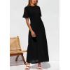 imagePRETTYGARDEN Womens Eyelet Cover Up Dress 2025 Summer Vacation Resort Maxi Dresses Beach Short Sleeve Hollow Out SundressBlack