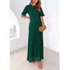 imagePRETTYGARDEN Womens Eyelet Cover Up Dress 2025 Summer Vacation Resort Maxi Dresses Beach Short Sleeve Hollow Out SundressGreen