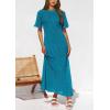 imagePRETTYGARDEN Womens Eyelet Cover Up Dress 2025 Summer Vacation Resort Maxi Dresses Beach Short Sleeve Hollow Out SundressLake Blue