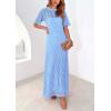 imagePRETTYGARDEN Womens Eyelet Cover Up Dress 2025 Summer Vacation Resort Maxi Dresses Beach Short Sleeve Hollow Out SundressLight Blue