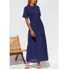 imagePRETTYGARDEN Womens Eyelet Cover Up Dress 2025 Summer Vacation Resort Maxi Dresses Beach Short Sleeve Hollow Out SundressNavy