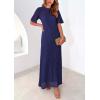 imagePRETTYGARDEN Womens Eyelet Cover Up Dress 2025 Summer Vacation Resort Maxi Dresses Beach Short Sleeve Hollow Out SundressNavy