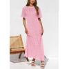 imagePRETTYGARDEN Womens Eyelet Cover Up Dress 2025 Summer Vacation Resort Maxi Dresses Beach Short Sleeve Hollow Out SundressPink