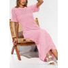 imagePRETTYGARDEN Womens Eyelet Cover Up Dress 2025 Summer Vacation Resort Maxi Dresses Beach Short Sleeve Hollow Out SundressPink