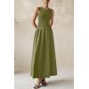imagePRETTYGARDEN Womens Maxi Sundress Casual Summer 2025 Sleeveless Asymmetrical Drop Waist Patchwork Long Flowy Tank DressesArmy Green