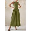 imagePRETTYGARDEN Womens Maxi Sundress Casual Summer 2025 Sleeveless Asymmetrical Drop Waist Patchwork Long Flowy Tank DressesArmy Green