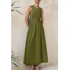 imagePRETTYGARDEN Womens Maxi Sundress Casual Summer 2025 Sleeveless Asymmetrical Drop Waist Patchwork Long Flowy Tank DressesArmy Green