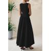 imagePRETTYGARDEN Womens Maxi Sundress Casual Summer 2025 Sleeveless Asymmetrical Drop Waist Patchwork Long Flowy Tank DressesBlack