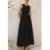 imagePRETTYGARDEN Womens Maxi Sundress Casual Summer 2025 Sleeveless Asymmetrical Drop Waist Patchwork Long Flowy Tank DressesBlack