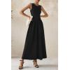 imagePRETTYGARDEN Womens Maxi Sundress Casual Summer 2025 Sleeveless Asymmetrical Drop Waist Patchwork Long Flowy Tank DressesBlack