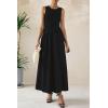 imagePRETTYGARDEN Womens Maxi Sundress Casual Summer 2025 Sleeveless Asymmetrical Drop Waist Patchwork Long Flowy Tank DressesBlack