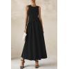 imagePRETTYGARDEN Womens Maxi Sundress Casual Summer 2025 Sleeveless Asymmetrical Drop Waist Patchwork Long Flowy Tank DressesBlack