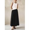 imagePRETTYGARDEN Womens Maxi Sundress Casual Summer 2025 Sleeveless Asymmetrical Drop Waist Patchwork Long Flowy Tank DressesBlack White