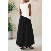 imagePRETTYGARDEN Womens Maxi Sundress Casual Summer 2025 Sleeveless Asymmetrical Drop Waist Patchwork Long Flowy Tank DressesBlack White