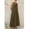 imagePRETTYGARDEN Womens Maxi Sundress Casual Summer 2025 Sleeveless Asymmetrical Drop Waist Patchwork Long Flowy Tank DressesDark Khaki