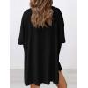 imagePRETTYGARDEN Womens Two Piece Lounge Set 2025 Summer Casual Oversized Shirts Biker Shorts Matching Airport Travel OutfitBlack