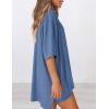 imagePRETTYGARDEN Womens Two Piece Lounge Set 2025 Summer Casual Oversized Shirts Biker Shorts Matching Airport Travel OutfitBlue
