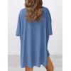 imagePRETTYGARDEN Womens Two Piece Lounge Set 2025 Summer Casual Oversized Shirts Biker Shorts Matching Airport Travel OutfitBlue