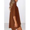 imagePRETTYGARDEN Womens Two Piece Lounge Set 2025 Summer Casual Oversized Shirts Biker Shorts Matching Airport Travel OutfitBrown