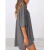imagePRETTYGARDEN Womens Two Piece Lounge Set 2025 Summer Casual Oversized Shirts Biker Shorts Matching Airport Travel OutfitDark Grey