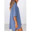 imagePRETTYGARDEN Womens Two Piece Lounge Set 2025 Summer Casual Oversized Shirts Biker Shorts Matching Airport Travel OutfitGrey Blue