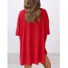 imagePRETTYGARDEN Womens Two Piece Lounge Set 2025 Summer Casual Oversized Shirts Biker Shorts Matching Airport Travel OutfitRed