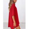 imagePRETTYGARDEN Womens Two Piece Lounge Set 2025 Summer Casual Oversized Shirts Biker Shorts Matching Airport Travel OutfitRed
