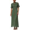imagePRETTYGARDEN Womens Eyelet Cover Up Dress 2025 Summer Vacation Resort Maxi Dresses Beach Short Sleeve Hollow Out SundressArmy Green