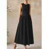 imagePRETTYGARDEN Women Maxi Dresses 2025 Summer Casual Sleeveless Patchwork Knit Tank Dress Flowy Beach Sundress Long DressBlack