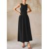 imagePRETTYGARDEN Women Maxi Dresses 2025 Summer Casual Sleeveless Patchwork Knit Tank Dress Flowy Beach Sundress Long DressBlack
