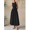 imagePRETTYGARDEN Women Maxi Dresses 2025 Summer Casual Sleeveless Patchwork Knit Tank Dress Flowy Beach Sundress Long DressBlack