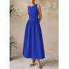 imagePRETTYGARDEN Women Maxi Dresses 2025 Summer Casual Sleeveless Patchwork Knit Tank Dress Flowy Beach Sundress Long DressBlue