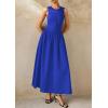 imagePRETTYGARDEN Women Maxi Dresses 2025 Summer Casual Sleeveless Patchwork Knit Tank Dress Flowy Beach Sundress Long DressBlue